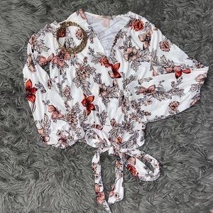 NEW - Wrap Blouse with Gold Choker